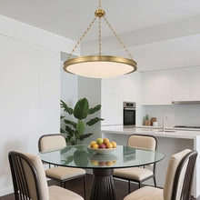 Golden Lighting 1700-30 Cameron 30" Wide LED Outdoor Pendant - Brushed Champagne Brass/Etched Glass