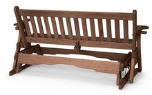 4 FT WALNUT Porch MISSION Glider Cupholders Bench for 2 Person, Amish-Made Pine Wood Patio Glider, Smooth Glide, Balanced Construction, Even Weight Distribution, Relaxed Seating Angle, Made in USA