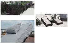 Direct Wicker 4-Piece Aluminum Frame Outdoor Patio Chaise Lounge Set Black