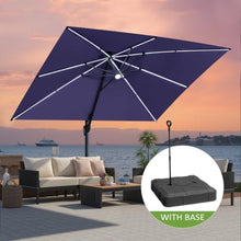 OROTLECT 153'' X 116'' Rectangular Outdoor Solar Led Cantilever Patio Umbrella With Weighted Base