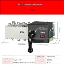Dual-Power Automatic Transfer Switch, Manual/Automatic, Three-Phase Four-Wire, 4P, 100A, 250A, 400A, 630A(800A)