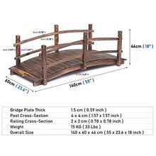 Katzowen Garden Wooden Bridge Rustic Fish Pond Bridge with Double Siderails, 55" Wooden Footbridge for Muddy Lowlands, Channels, Creeks, Garden Ornaments Park Walkway