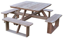 Furniture Barn USA- Cedar 44" Square Picnic Table, Unfinished