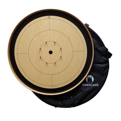 BrownCastle Crokinole Tournament Board with Carry Case Tracey Black
