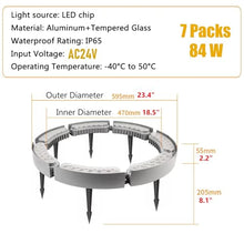 KPHYMOD Low Voltage Ring Tree Lights Outdoor Weatherproof AC24V RGB Color Changing Round Plant Uplight for Garden Yard Commercial Landscape Lighting(7 Packs)