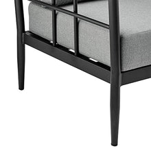 Armen Living Shari Modern Outdoor Patio Conversation Set, 4 Piece, Black