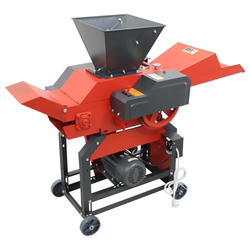 BEILOCKERY Hay Cutter and Kneading Machine 4-Blade Straw Crusher Pulverizer Grass Corn Straw Potato Tuber Animal Feed 880-1760LBS/H 220V 2.2KW