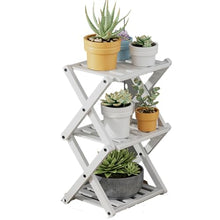 UNYQBFKM Plant Stand Indoor Corner Plant Stand 2/3/4 Tier Plant Shelf Plant Table Bamboo Plant Stand Foldable Planter Holder Flower Stand Display Rack,C-19 * 23 * 37cm