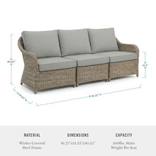 Martha Stewart Lily Pond 3-Seat Modular Patio Sofa, Gray