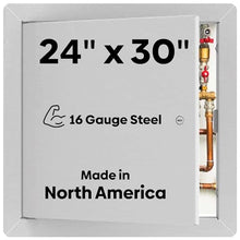 BEST BA-AHD 24" x 30" Metal Access Panel with Concealed Pin Hinge, LEED Compliant 16-Gauge Steel Access Door for Non-Rated Drywall/Ceilings, White Drywall Panel with Rounded Corners, Screwdriver Latch
