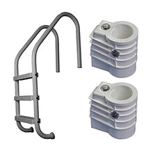 SAFTRON 3 Step Inground Pool Ladder Gray, Chemical Resistant Polymer 2 Pack