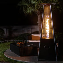 PATIOEASY Propane Patio Heater, Outdoor Pyramid Heater with Hammered Black Finish and Anti-Tilt Switch for Backyard, Deck, Garden