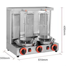Commercial Vertical Barbecue Grill, 360° Automatic Rotation Gas Rotisserie BBQ Skewer, Stainless Steel Kebab Baking Oven with Temperature 50-300℃, for Restaurant Kitchen Parties(Silver)