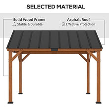 Outsunny 11' x 12' Hardtop Gazebo with Wooden Frame and Asphalt Roof Brown