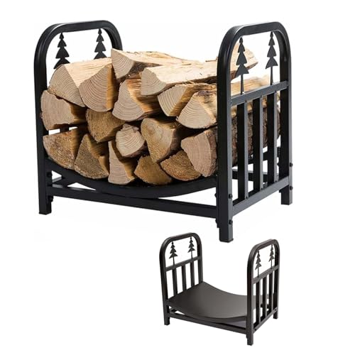 DOIBG Firewood Rack, Patio Firepit Wood Stacking Holder, Small 45Cm Firewood Log Rack for Indoor Outdoor, Lumber Storage Carrier for All Seasons