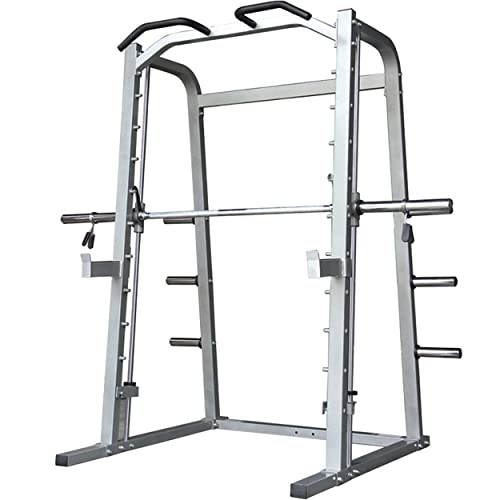 G FASHION STYLE Smith Machine with Linear Bearings and 7° Angle Barbell Silver Gray