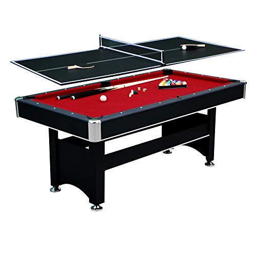 Hathaway Spartan 6-ft Pool Table with Table Tennis Top Black