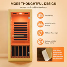 OUTEXER Infrared Sauna Room Indoor Saunas Home Obeche Wood 900W