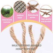 Pithsdp Jute Hemp Rope Net, Heavy Duty Natural Climbing Safety Rope Netting, Garden Balcony Stairs Fence Playground Protection Net Indoor and Outdoor Decor Rope Net(Size:3x9,Color:Hemp)