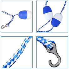 HDYZJQ Indoor Outdoor Swimming Pool Safety Rope, Deep Shallow End Divider Line with 2 Pre-Assembled Stainless Hooks and Buoy Ball, Wave-Proof Pool Floating Rope(11m/36ft)