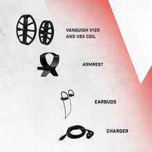 MINELAB Vanquish 560 PRO-Pack Fully-Automatic Lightweight Waterproof Metal Detector with Multi-IQ Technology, Includes V12X 12" and V8X 8" Double-D Coils and Wireless Ear Buds