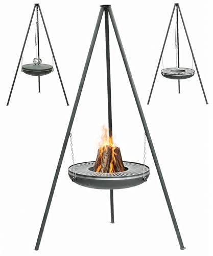 eldimer no.04 - Wood Burning Carbon Steel Fire Pit 23.6" - Industrial Outdoor Fire Bowl for Backyard and Patio