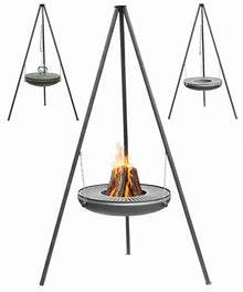 eldimer no.04 - Wood Burning Carbon Steel Fire Pit 23.6" - Industrial Outdoor Fire Bowl for Backyard and Patio