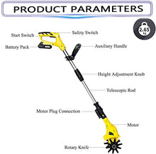 UWYTGF Garden Tiller, Garden Tiller Rotavators Portable Cordless Electric Rotavator, with 5200Mah Rechargeable Battery and Charger, Electric Hand Tiller Soil Cultivator for The Garden