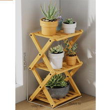 UNYQBFKM Plant Stand Indoor Corner Plant Stand 2/3/4 Tier Plant Shelf Plant Table Bamboo Plant Stand Foldable Planter Holder Flower Stand Display Rack,A-19 * 23 * 37cm