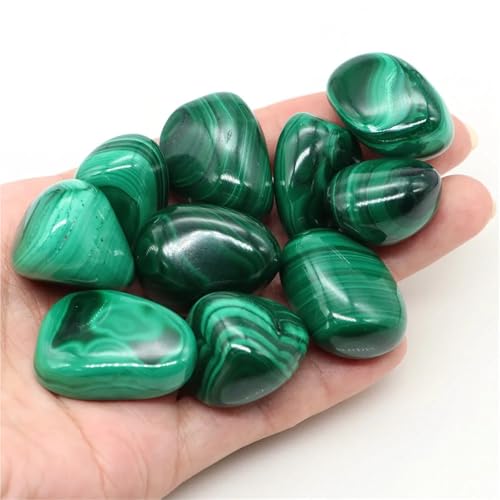Outdoor Decorative Stones Natural Tumbled Stones Bulk Polished Rocks Gemstones Assorted Healing Crystals for Home Garden Tank Aquarium Decoration Rocks for Planters(Malachite,1kg)