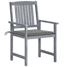 VGLQNRPT 6 Pcs Patio Chairs Set with Cushions, Solid Acacia Wood Outdoor Seating for Garden, Backyard, Deck, Gray Wash Finish