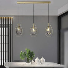 Classic Glass Pendant Light Fixture - 77cm Long Plate Chandelier with