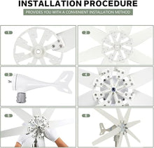 GTANND Efficient Wind Turbine Generator,with 8 Blades Vertical Axis Wind Turbines Generator Kit with Solar Wind Hybrid Controller,for Household Power Supply, Road Infrastructure 3000W-12V
