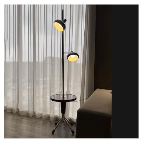 ZHONGCHENGWU Floor Lamp Vintage Floor Lamp with Side Table,Modern Metal Standing Light for Bedroom & Office Decor