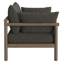 Modway Eleni Outdoor Teak Wood Armchair in Weathered Gray Flint – Patio Lounge Chair with Sunproof Foam Cushions