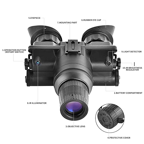 Teslord PVS-7 Gen 2+ Night Vision Goggles Infrared Head-Mounted Binoculars
