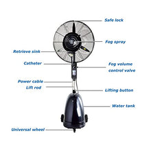 BREVELTION 30inch Humidification and Watering Industrial Spray Electric Fan Atomizing Floor Fan 110V 350W