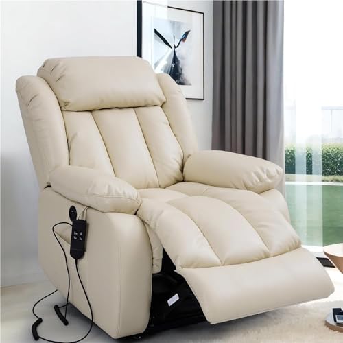HTERWQEA Extra Large Power Lift Recliner Chair with Heat and Massage