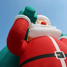 OZIS Giant 33Ft Inflatable Santa Claus Holding Gift Bag Red