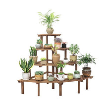 RWGOVLU Flower Stand For Indoor and Outdoor Wood Plant Stand and Flower Stand 4 Layer Bonsai Display Stand Storage Rack Length 110cm Height 80cm Width 75cm Plant Stand