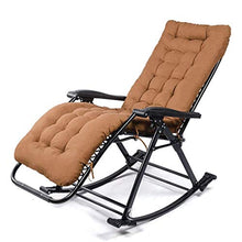 JIOLLGBBM Zero Gravity Lawn Rocking Chair, Folding Adjustable Chaise Lounge Chair Recliner with Cotton Pad for Outdoor Patio, Pool, and Beach Use, Supports 440 lbs (Purple, Coffee Color)