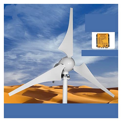 Wind Turbine Generator 600W 800W 1000W New Energy Horizontal Wind Turbine Generator 12v 24v 3/5 Blades Windmill Free MPPT Controller ( Color : MPPT Controller Voltage : 12V ) (Mppt Controller 12V)