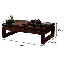 MVUYO Chinese Solid Wood Small Table, Bay Window Kung Fu Small Tea Table Nail-Free Design Rounded Corners, Suitable for Bay Window Balcony Living Room
