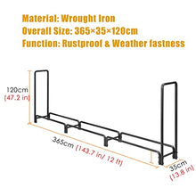 EliteBloom Large 12ft Firewood Rack Holder for Fireplace Storage Outdoor Indoor Wood Stacker Stand for Floor Log Carrier with Oversized Capacity,