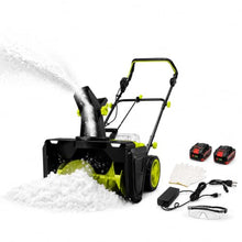 Cordless Snow Blower 20 Inch, Dual LED Lights, 3500 Watt Motor 2-Battery