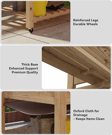 Sturdy Elevated Wooden Raised Garden Bed with Wheels and Legs – Large Planter Box with Storage Shelf, Protective Liner – Ideal for Vegetables, Herbs, Flowers – Outdoor Patio, Balcony, Backyard –