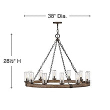 Bailey Street Home Industrial Farmhouse Twelve Light Chandelier Black