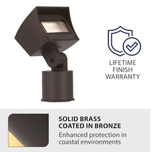 WAC Lighting LED Colorscaping Smart App Controllable Landscape Lighting with RGBWW Color Changing and Tunable White Wall Wash 16W Light in Solid Brass Coated in Bronze