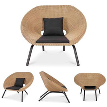KPHYMOD Outdoor Patio Furniture 3 Piece Set, with 2 Chairs and Coffee Table for Porch, Poolside, Backyard, Balcony