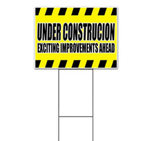 Under Construction Exciting Improvements (18" x 24") Yard Sign, Quantity Discounts, Multi-Packs, Includes Metal Step Stake, Bandit, New, Advertising, USA